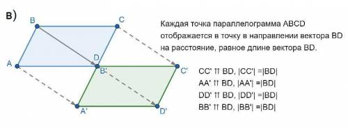 Начертите параллелограмм abcd,постройте образ этого параллелограмма. а) при симметрии относительно т