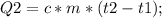 Q2=c*m*(t2-t1);\\