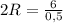 2R=\frac{6}{0,5}