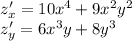 z'_{x}=10x^{4}+9x^{2}y^{2}\\z'_{y}=6x^{3}y+8y^{3}