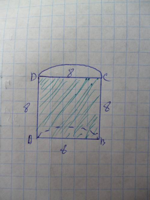 Основним перерізом циліндра є квадрат зі стороною 8 см.знайти об'єм циліндра.