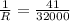 \frac{1}{R} = \frac{41}{32000}