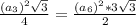 \frac{(a_3)^2\sqrt3}{4}=\frac{(a_6)^2*3\sqrt3}{2}