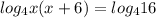 log_{4}x(x+6)=log_{4}16