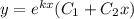 y=e^{kx}(C_1+C_2x)