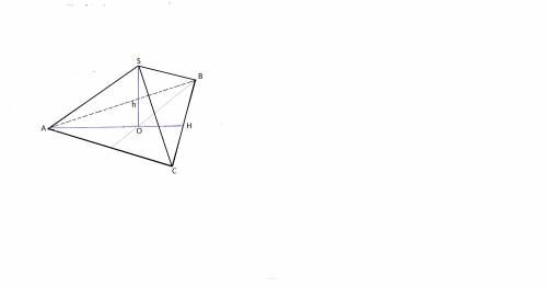 Длина высоты so правильной треугольной пирамиды sabc=5.угол между ребром и плоскостью основания пира