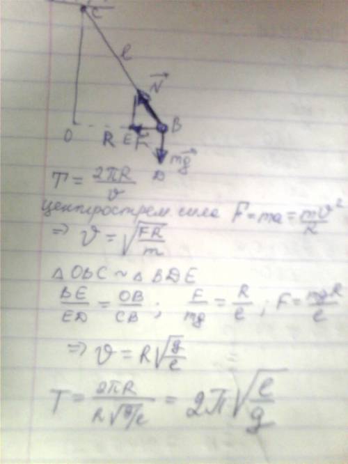 Вывести формулу периода колебаний маятника! нужен полный вывод формулы!