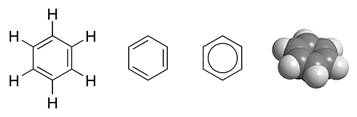 Указать тип связи, молекулярную и структурную формулу бензола
