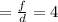 =\frac{f}{d}=4