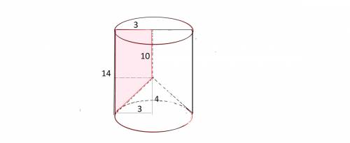 Прямоугольная трапеция с основаниями 10 см и 14см и высотой 3см вращается около меньшего основания.