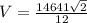V=\frac{14641\sqrt{2}}{12}