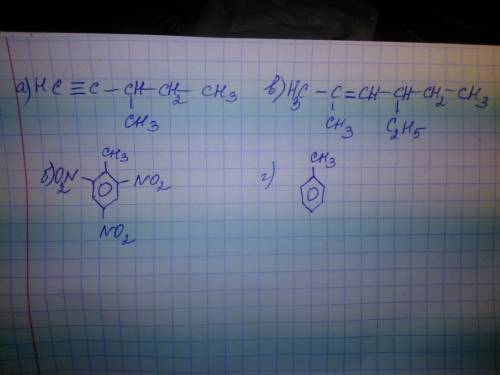 Составить формулы в структурном виде: а) 3-метил пентин-1 б) 2,4,6-тринитротолуол в) 2, метил, 4-эти