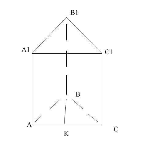 Основание прямой призмы - равнобедренный треугольник , в котором высота , проведенная к основанию ,