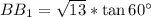 BB_1=\sqrt{13}*\tan 60^\circ