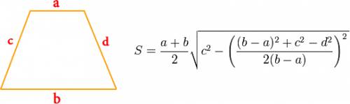 Длины оснований трапеции равны 10 и 24 длины боковых сторон равны 13 и 15. найти площадь трапеции.