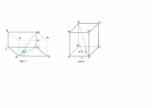 Сторона основания правильной четырехугольной призмы равна а. диагональ призмы наклонена к плоскости