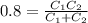 0.8 = \frac{C_{1}C_{2}}{C_{1} + C_{2}}