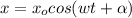 x=x_ocos(wt+\alpha)