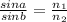 \frac{sina}{sinb}=\frac{n_1}{n_2}