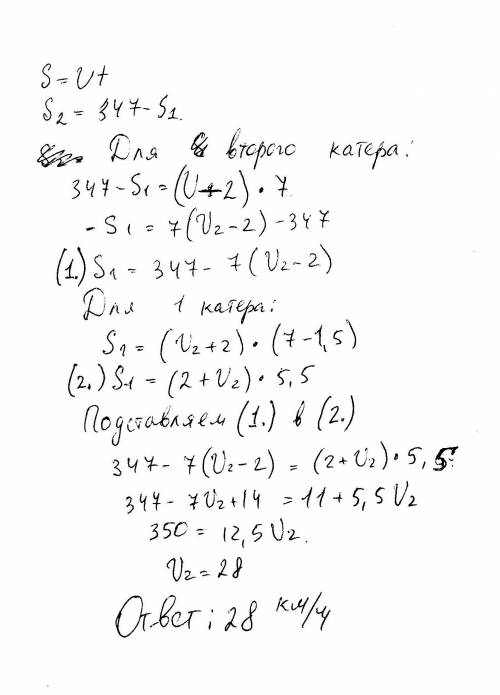 От пристаней a и b по реке скорость которой 2 км/ч одновременно вышли навстречу друг другу два одина