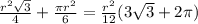 \frac{r^2\sqrt3}{4}+\frac{\pi r^2}{6}=\frac{r^2}{12}(3\sqrt3+2\pi)