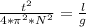 \frac{t^{2}}{4*\pi^{2}*N^{2}}=\frac{l}{g}