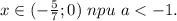 x \in (-\frac{5}{7}; 0)\ npu\ a<-1.