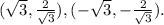 (\sqrt{3},\frac{2}{\sqrt{3}}) , (-\sqrt{3},-\frac{2}{\sqrt{3}}).