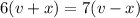 6(v+x)=7(v-x)