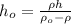 h_o = \frac{\rho h}{\rho_o - \rho}