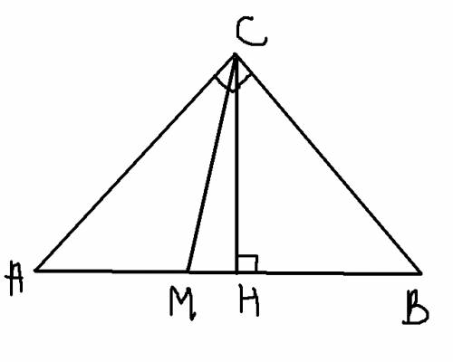 Знайдіть кут між медіаною і висотою прямокутного трикутника,які проведені з вершини прямого кута,якщ