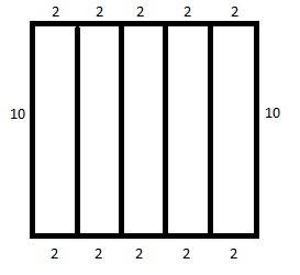 Периметр прямоугольника равен 24 см. из пяти таких прямоугольников получилось сложить квадрат. чему