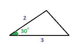 Найдите площадь по двум сторонам и углу между ними a=2см,b=3см,a=30градусов