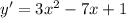 y'=3x^2-7x+1