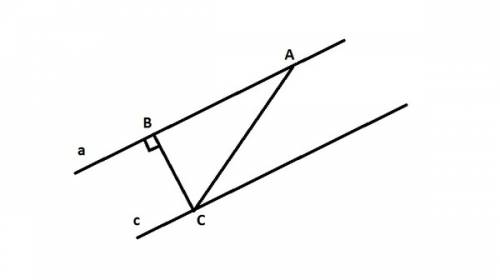 Расстояние между двумя параллельными прямыми а и с равно 10 см, на прямой а взята точка а, а на прям