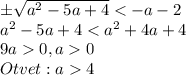 \pm \sqrt{a^2-5a+4}0\\Otvet: a4