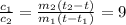 \frac{c_{1}}{c_{2}} = \frac{m_{2}(t_{2}-t)}{m_{1}(t-t_{1})} =9