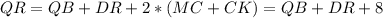 QR=QB+DR+2*(MC+CK)=QB+DR+8