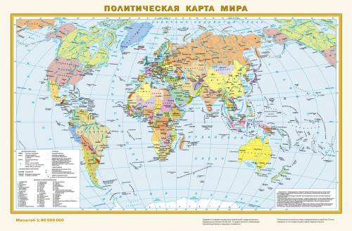 Вкаких целях использована фоновая окраска в политической карте мира?