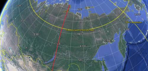 Рассчитайте с определения координат протяжённость территории россии: с запада на восток по северному