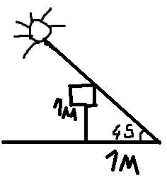Солнце находится над горизонтом на высоте 45 градусов. определите длину тени, которую отбрасывает ве