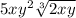5x y^{2} \sqrt[3]{2xy}