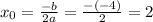 x_0 = \frac{-b}{2a} = \frac{-(-4)}{2} = 2