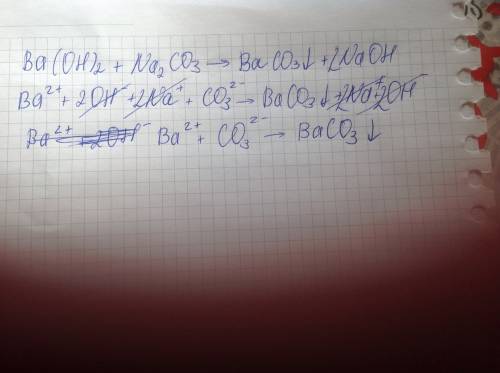 Fecl+agno3 ba(oh)2+na2co3 ионное уравнение в полном сокращенном виде