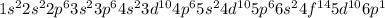 1s^2 2s^2 2p^6 3s^2 3p^6 4s^2 3d^{10} 4p^6 5s^2 4d^{10} 5p^6 6s^2 4f^{14} 5d^{10} 6p^1