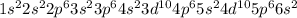 1s^2 2s^2 2p^6 3s^2 3p^6 4s^2 3d^{10} 4p^6 5s^2 4d^{10} 5p^6 6s^2