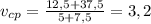 v_{cp} = \frac{12,5+37,5}{5+7,5}} = 3,2