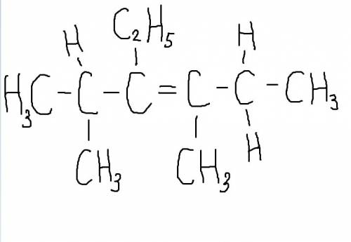 Составьте структурную формулу 2,4-диметил-3-этилгексен-3
