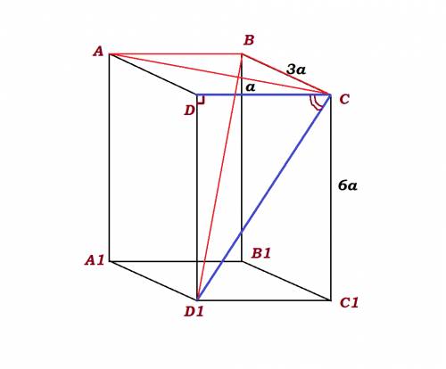 Авсда1в1с1д1- прямоугольный параллелепипед, причем вс=3а, сд=а, сс1=6а.найдите тангенс угла между пл