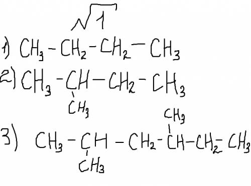 1. составьте структурные формулы предельных углеводородов по их названием: 1) бутан 2) 2метил-бутан